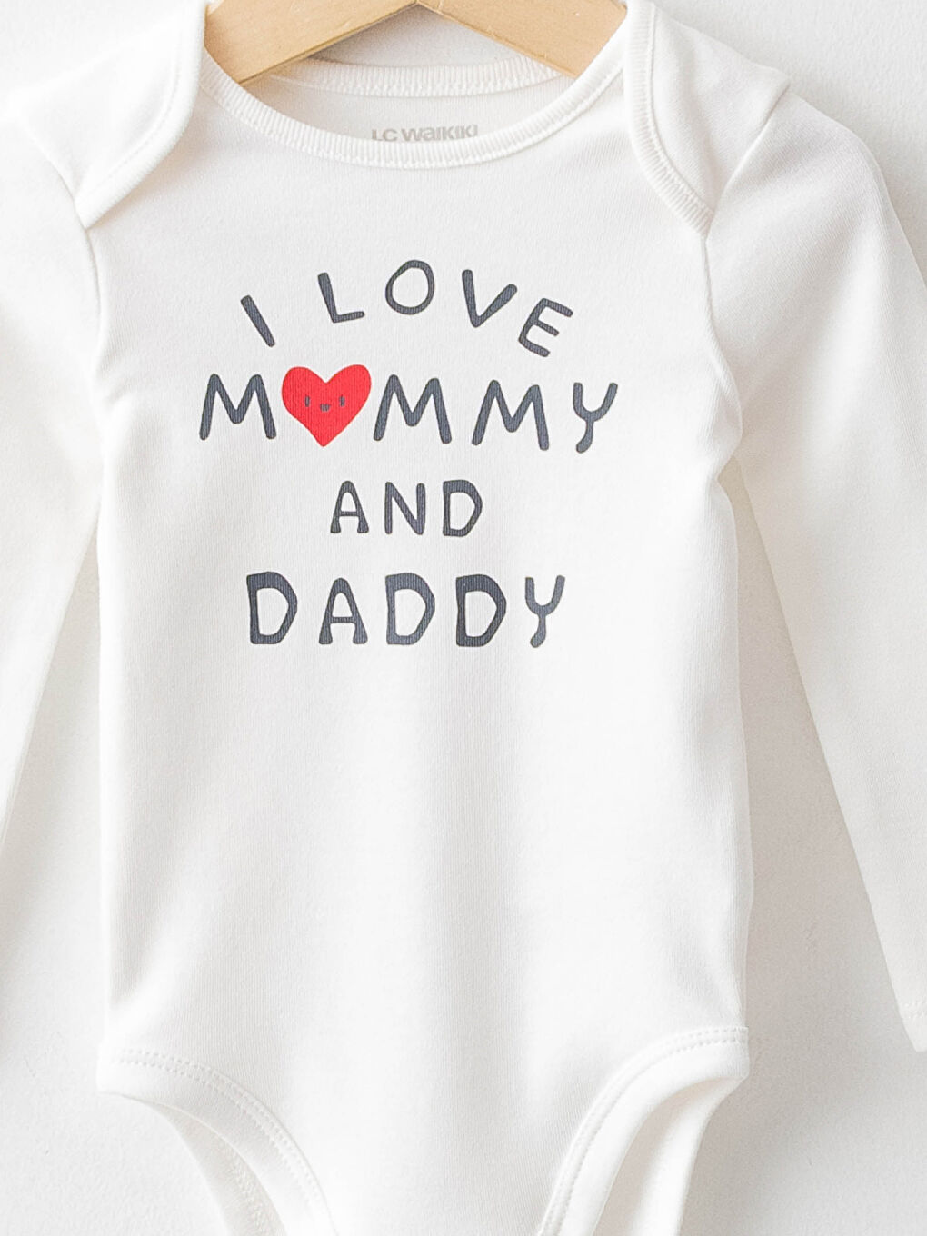 Ekru Bisiklet Yaka Uzun Kollu Baskılı Pamuklu Kız Bebek Çıtçıtlı Body 2'li-2