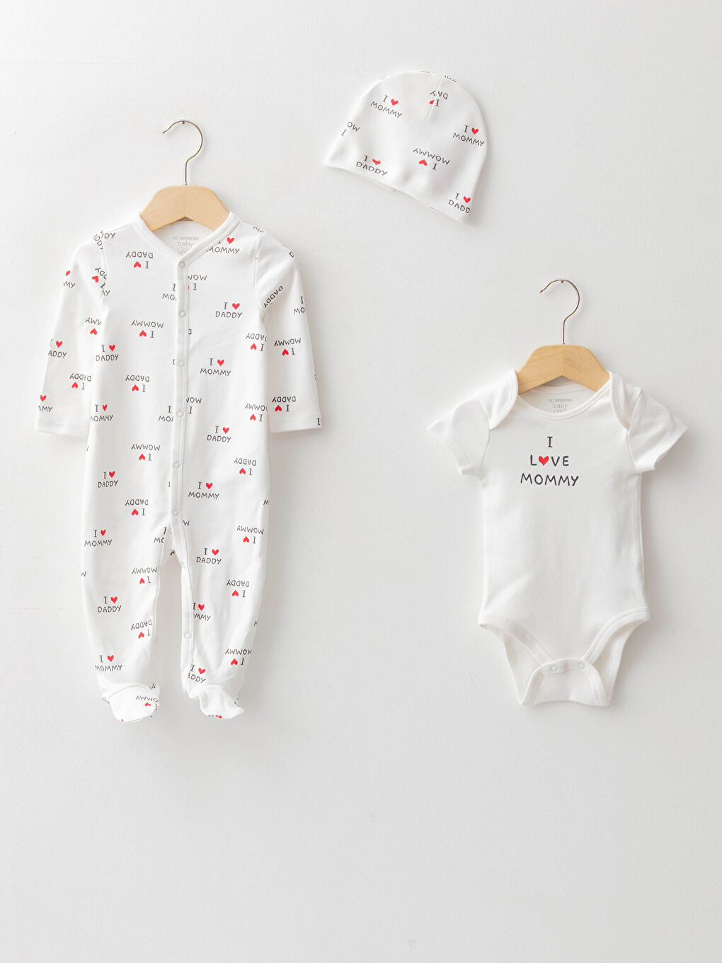 Ekru Baskılı Pamuklu Kız Bebek Hastane Çıkış Seti