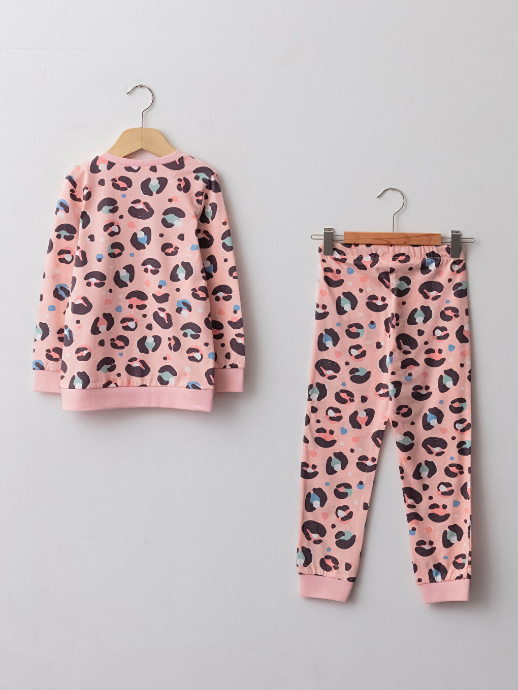 Crew Neck Printed Long Sleeve Girls' Pyjama Set-1