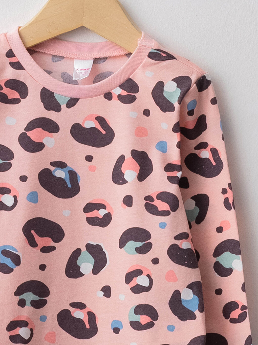 Crew Neck Printed Long Sleeve Girls' Pyjama Set-2