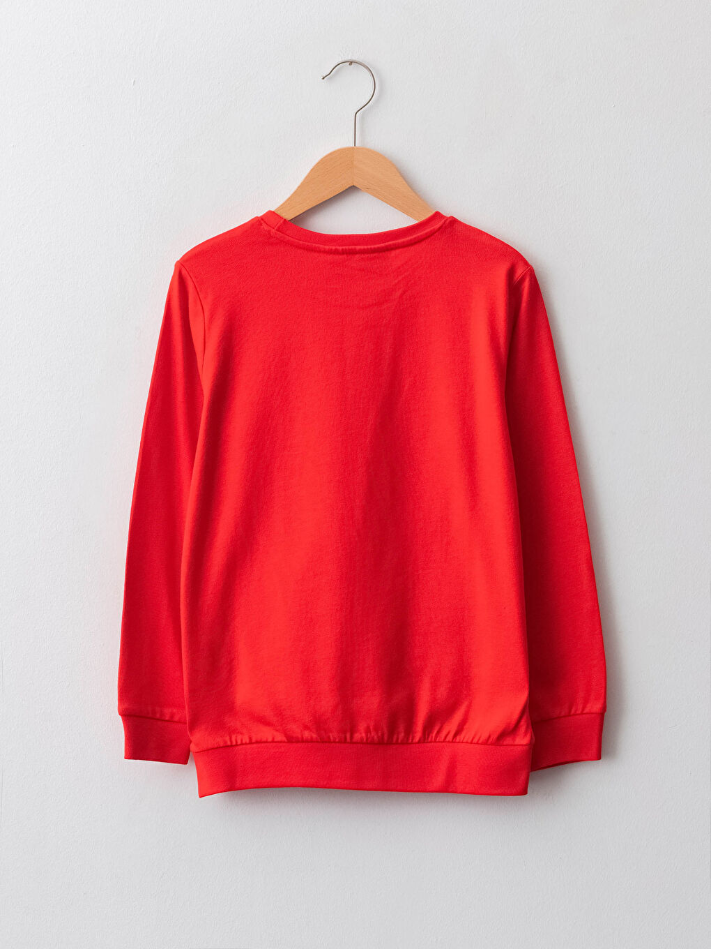 Kırmızı Bisiklet Yaka Kral Şakir Baskılı Uzun Kollu Pamuklu Erkek Çocuk Tişört-1