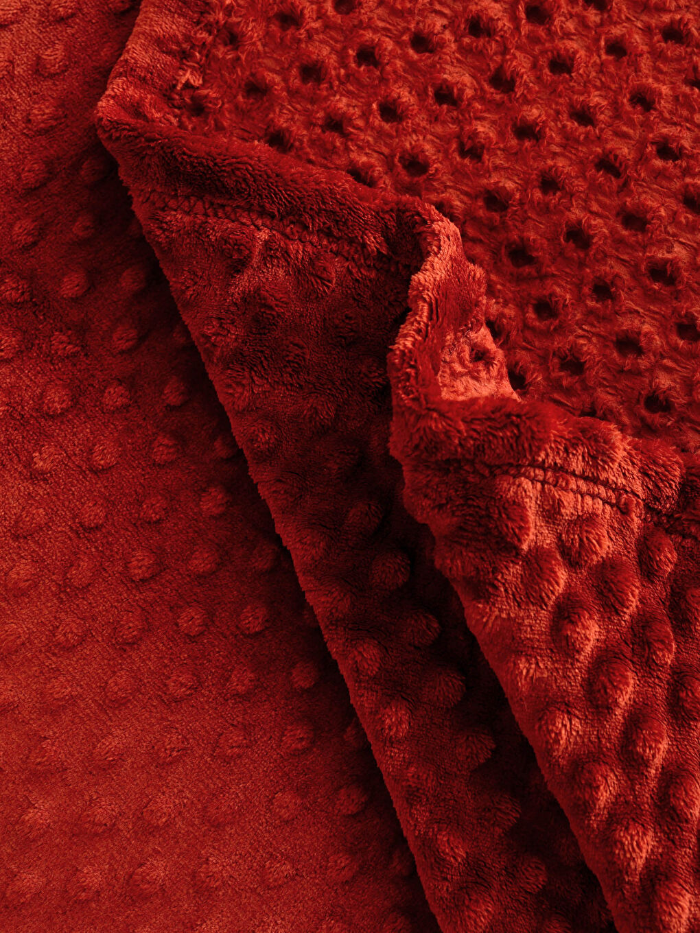 Kırmızı Çift Kişilik Tomurcuk Desenli Wellsoft Battaniye 200x220 cm-2