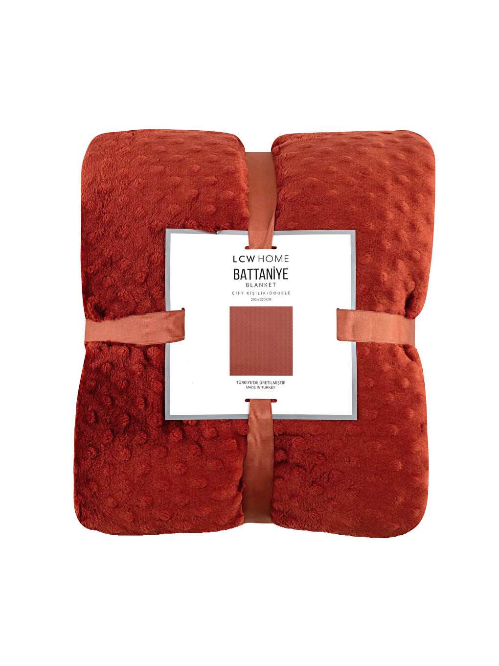 Kırmızı Çift Kişilik Tomurcuk Desenli Wellsoft Battaniye 200x220 cm-3