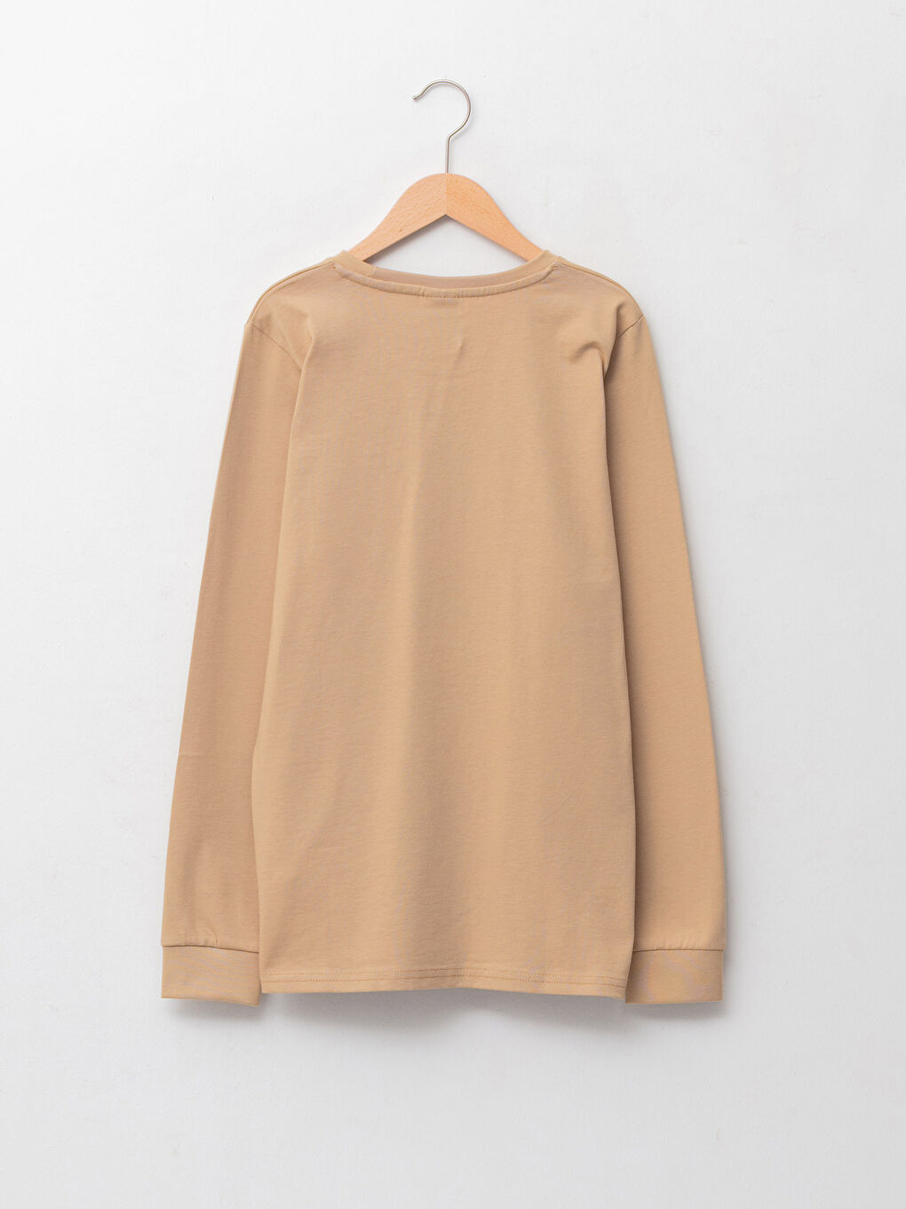 Crew Neck Embroidery Detailed Long Sleeve Cotton Boy T-Shirt-1