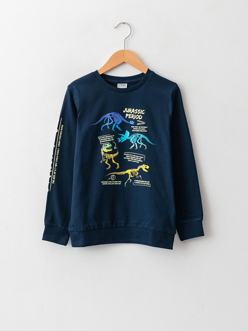 LCW Kids Rundhalsausschnitt Bedrucktes Langarm Baumwolle Jungen T-Shirt -W18350Z4-JC7