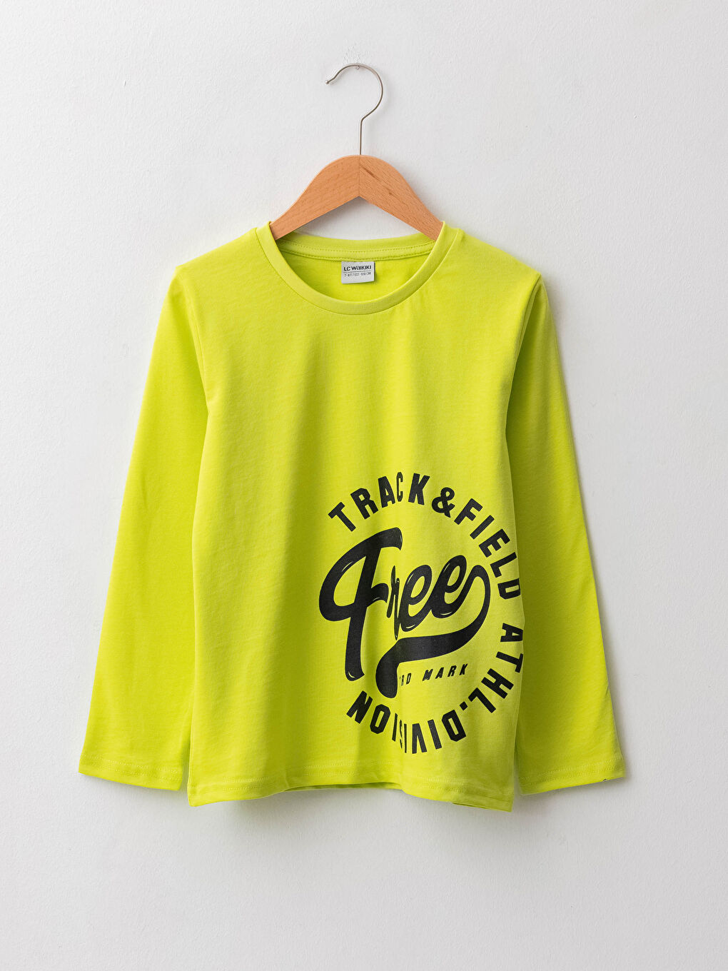 Crew Neck Printed Long Sleeve Cotton Boy T-shirt