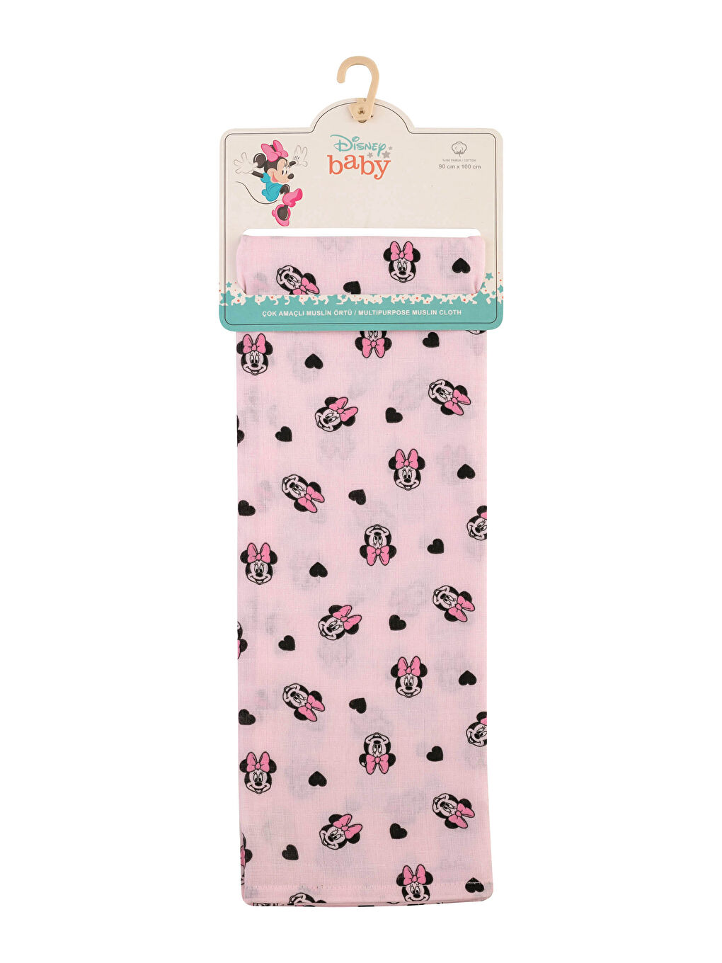 LCW baby Minnie Mouse Printed Cotton Baby Girl Muslin Blanket -W18484Z1-LT4