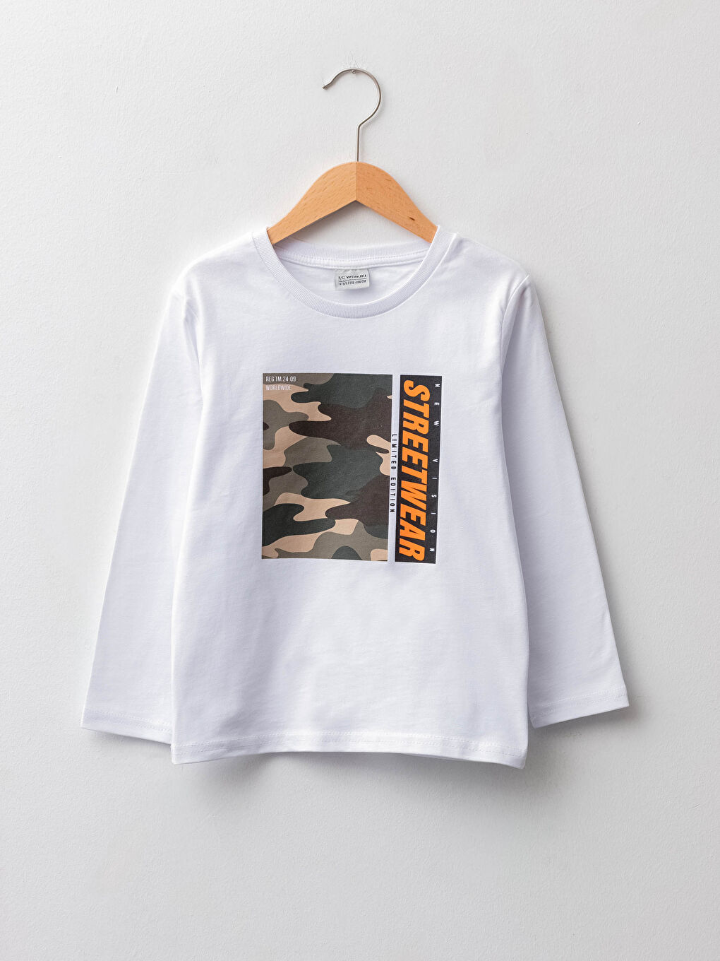 Crew Neck Printed Long Sleeve Boys' T-Shirt