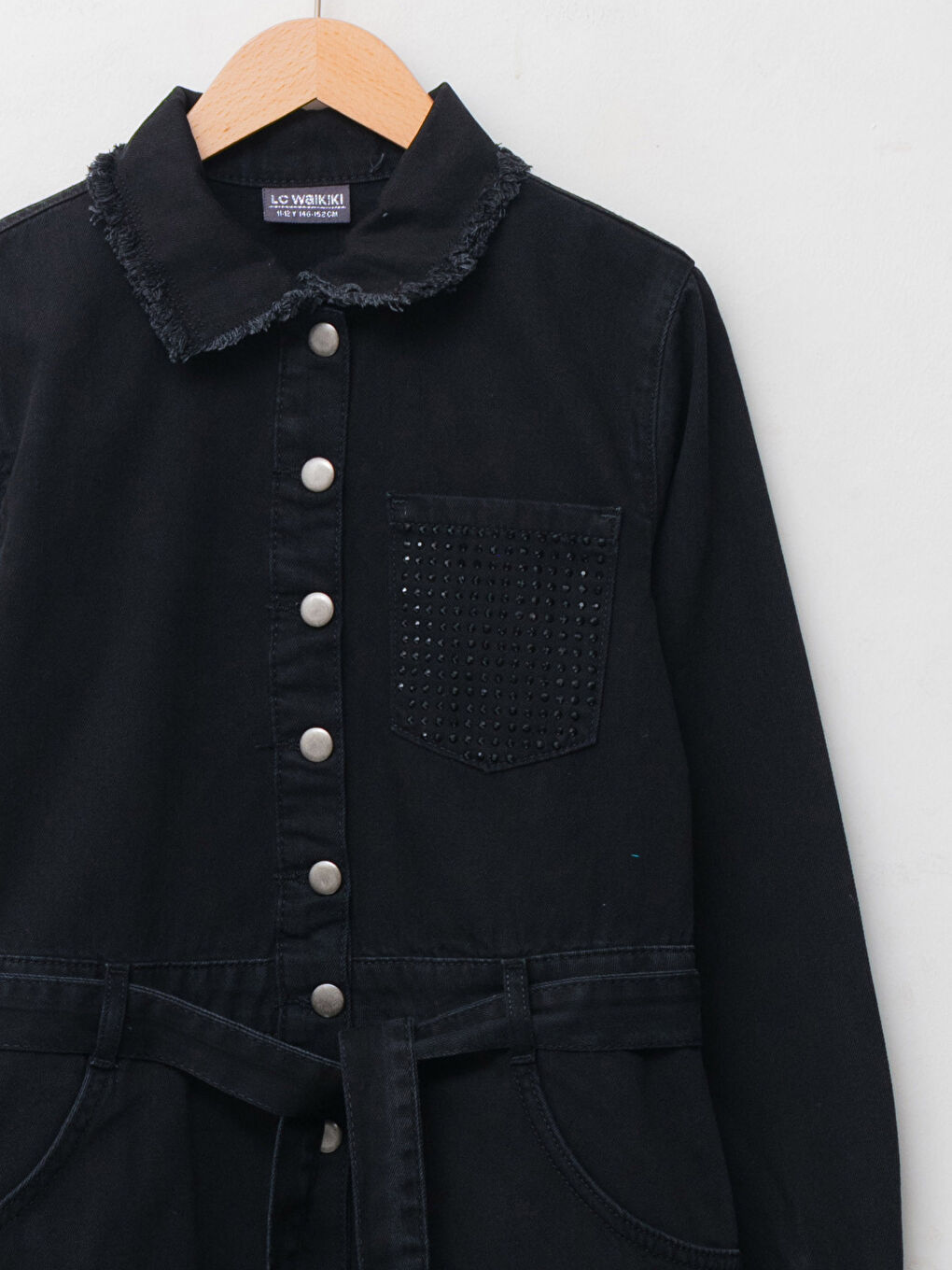 LCW Kids Kragenhals Schlicht Langarm Mädchen Jeanskleid -W18522Z4-326