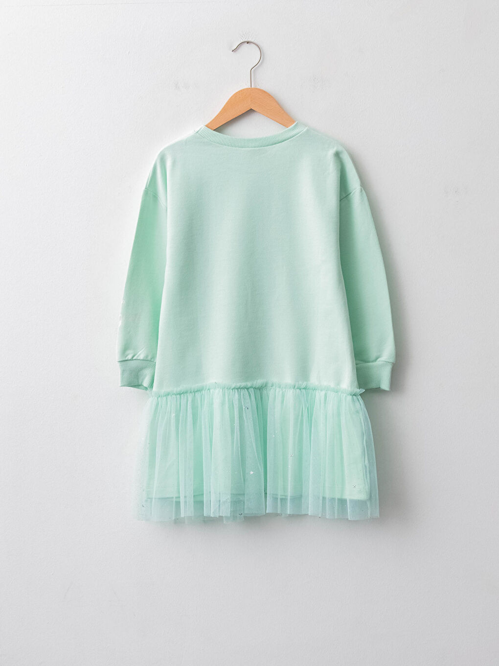 LCW Kids Crew Neck Printed Long Sleeve Girls' Dress -W18834Z4-FXS