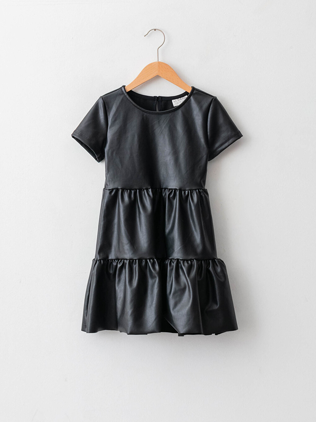 knee length dresses for ladies Evelina Girl PU leather dress – Trendy kids kouture
