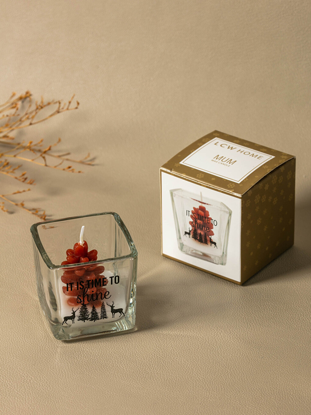 New Year Themed Slogan Printed Decorative Candle 5 Cm