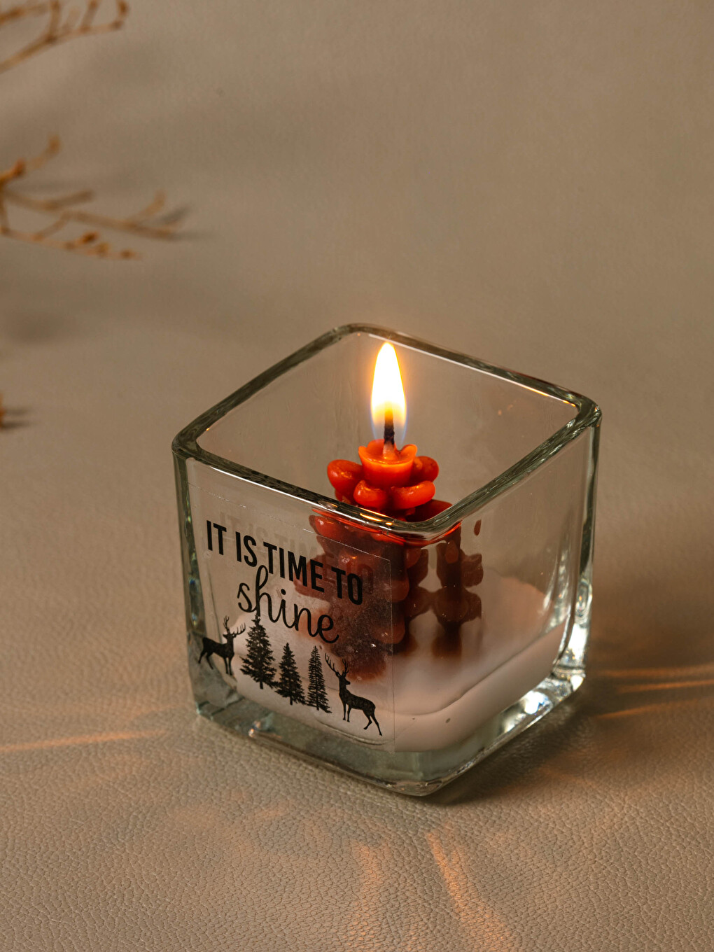 New Year Themed Slogan Printed Decorative Candle 5 Cm-1