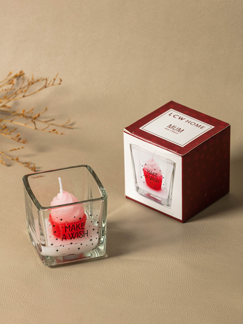 LCW HOME Weihnachtliche Dekorative Kerze mit Slogan-Druck 5 cm -W18892Z8-LQJ