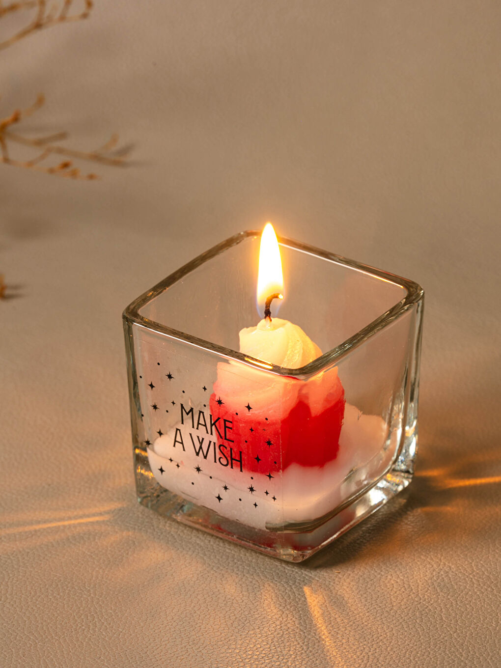 LCW HOME Weihnachtliche Dekorative Kerze mit Slogan-Druck 5 cm -W18892Z8-LQJ