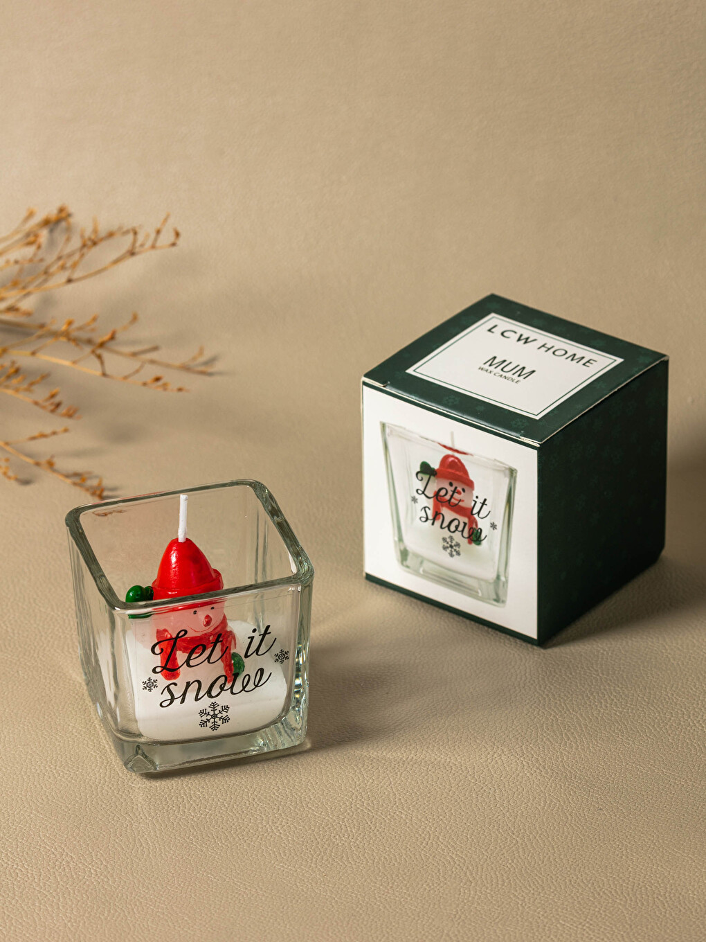 New Year Themed Slogan Printed Decorative Candle 5 Cm