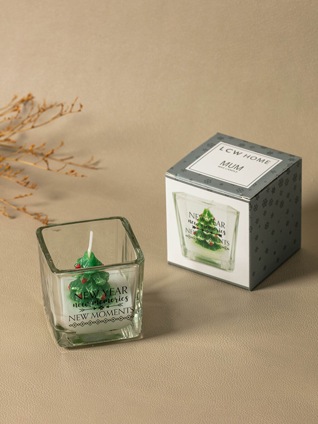 LCW HOME Weihnachtliche Dekorative Kerze mit Slogan-Druck 5 cm -W18894Z8-LQJ