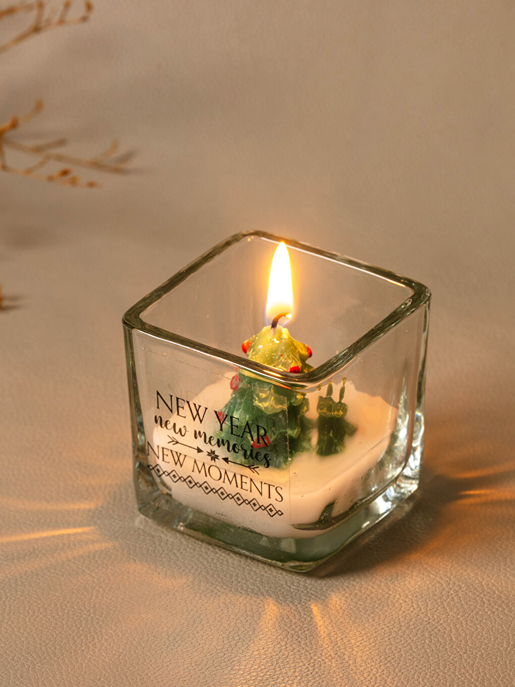 LCW HOME Weihnachtliche Dekorative Kerze mit Slogan-Druck 5 cm -W18894Z8-LQJ
