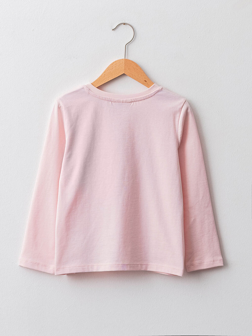 Crew Neck Printed Long Sleeve Cotton Girl T-shirt-1
