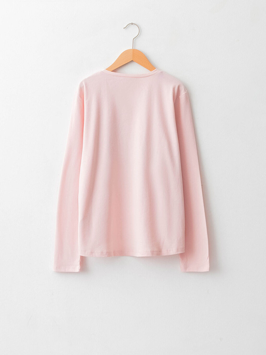 Crew Neck Printed Long Sleeve Cotton Girl T-shirt-1