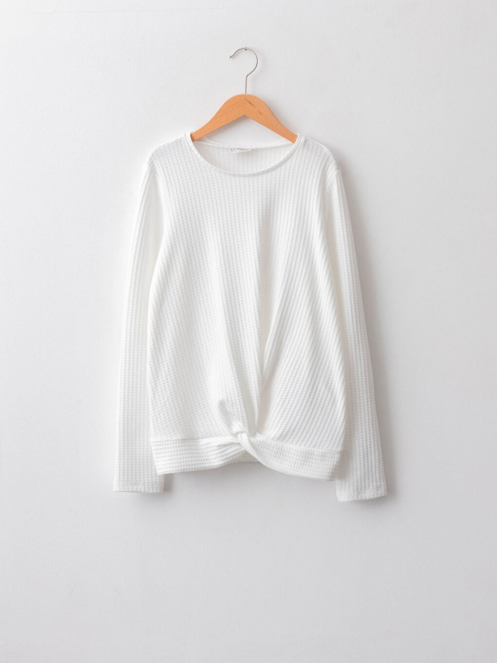 Базова футболка з довгим рукавом і круглим вирізом горловини для дівчаток