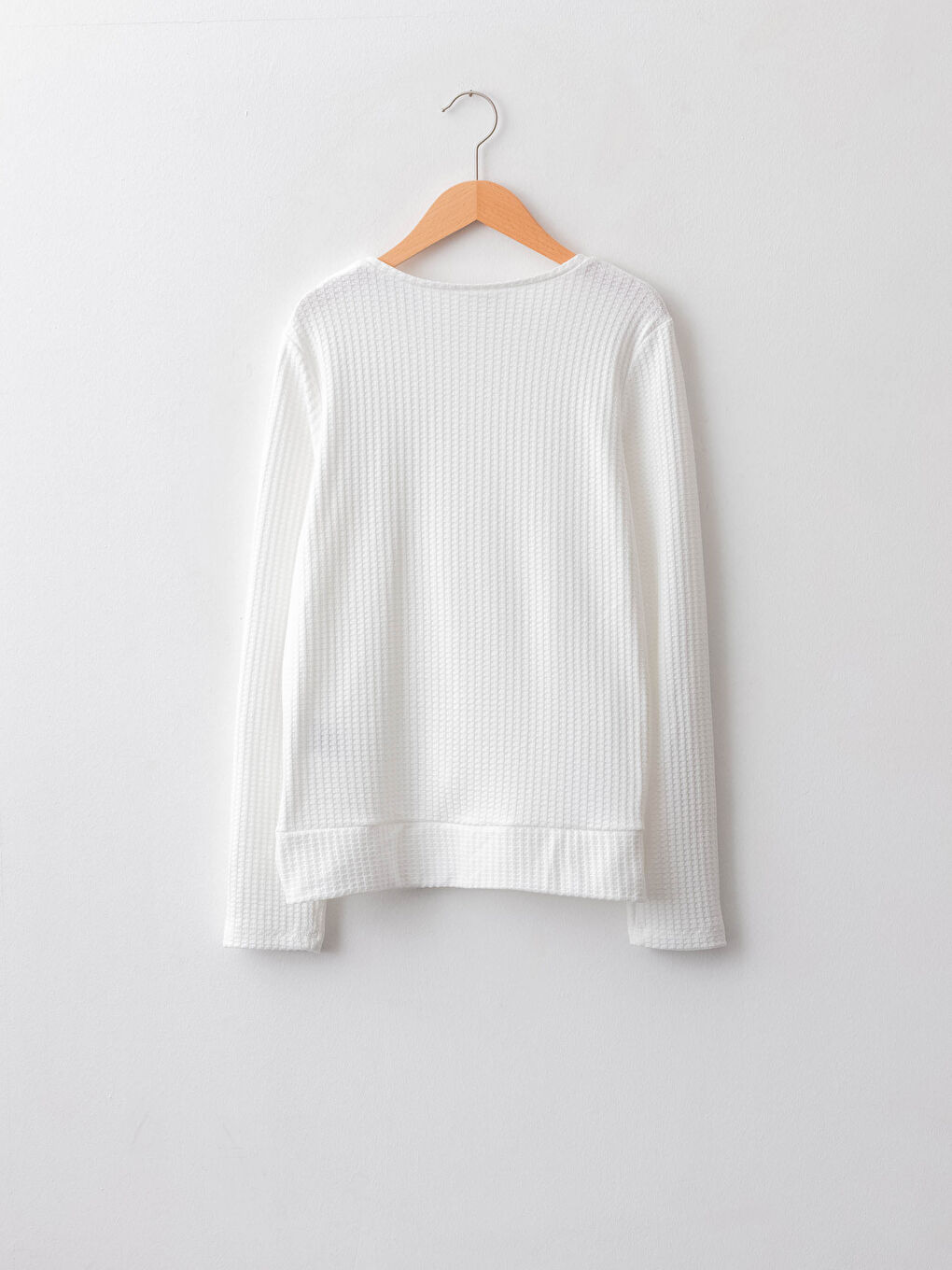 Базова футболка з довгим рукавом і круглим вирізом горловини для дівчаток-1