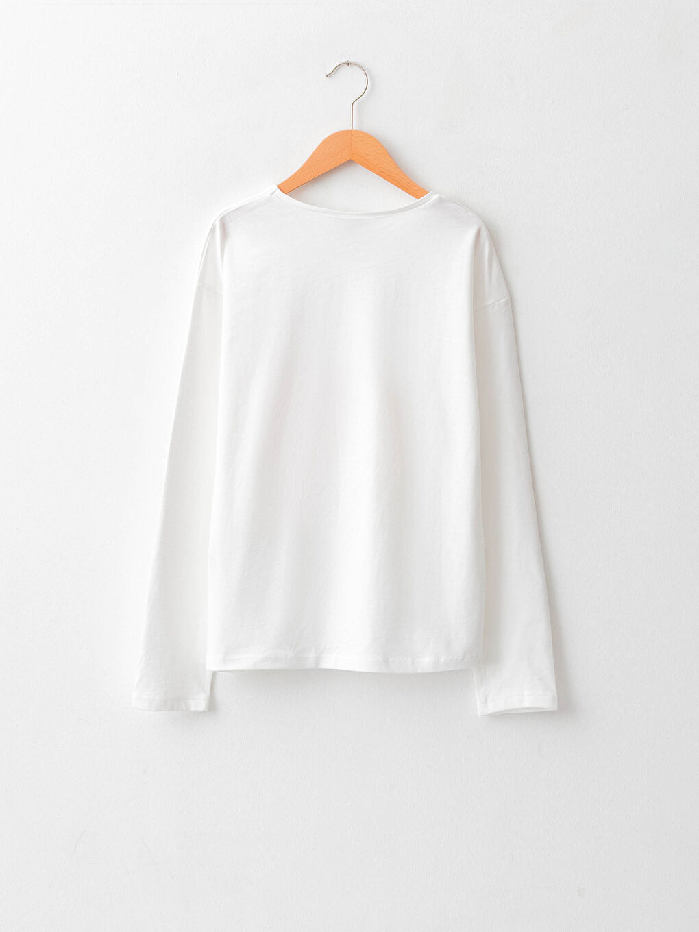 تيشيرت للبنات بأكمام طويلة مطبوع برقبة دائرية-1