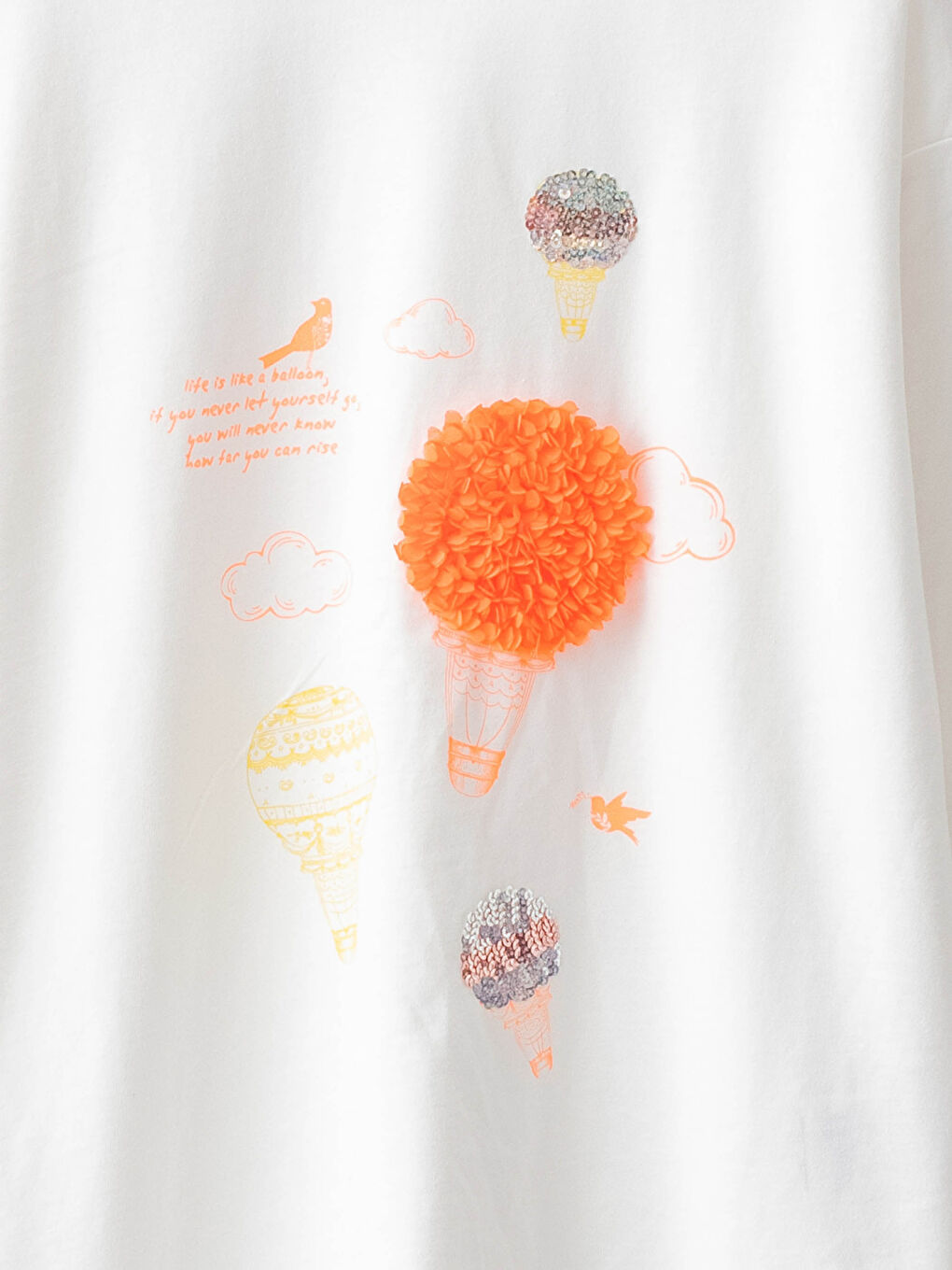 تيشيرت للبنات بأكمام طويلة مطبوع برقبة دائرية-2