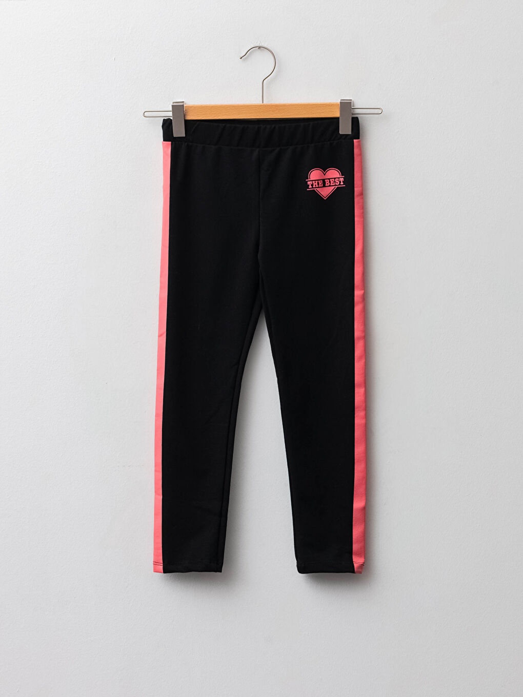 بنطلون ليجن طويل مطبوع بخصر مطاطي قطن للبنات