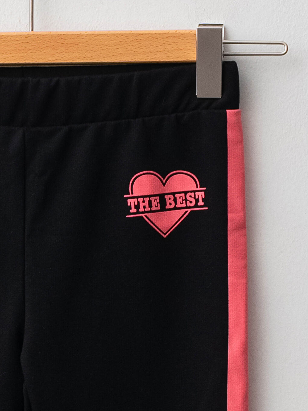 بنطلون ليجن طويل مطبوع بخصر مطاطي قطن للبنات-2