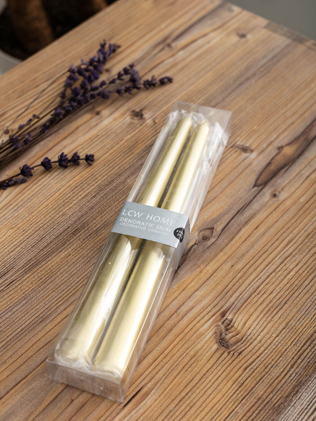 New Year Themed Decorative Candle Set of 2 25 Cm-2