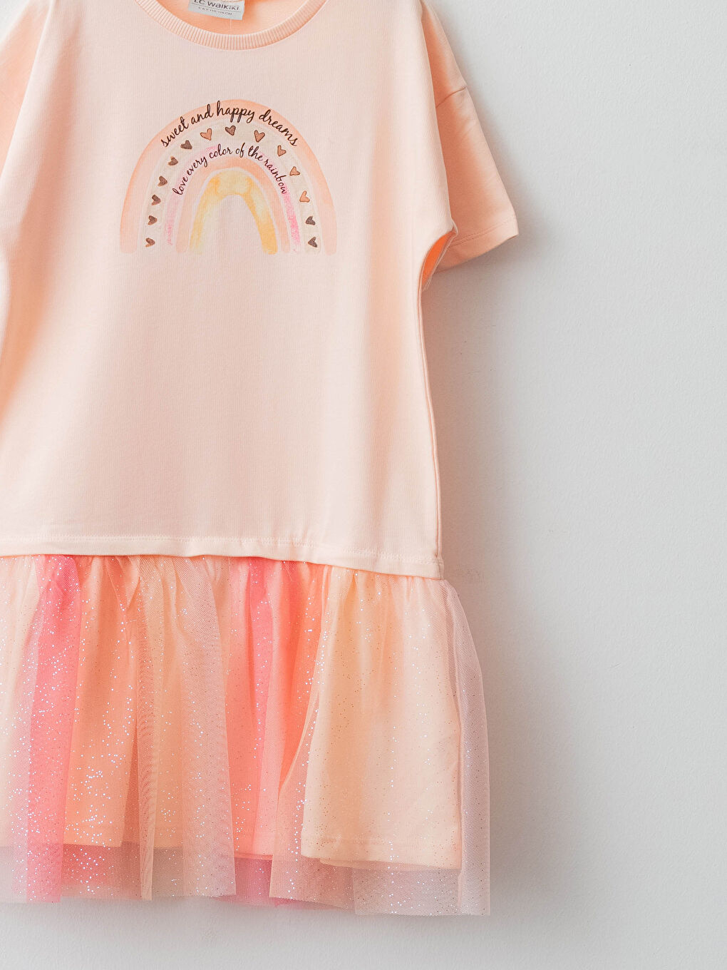 Pembe Bisiklet Yaka Baskılı Kısa Kollu Kız Çocuk Elbise-2