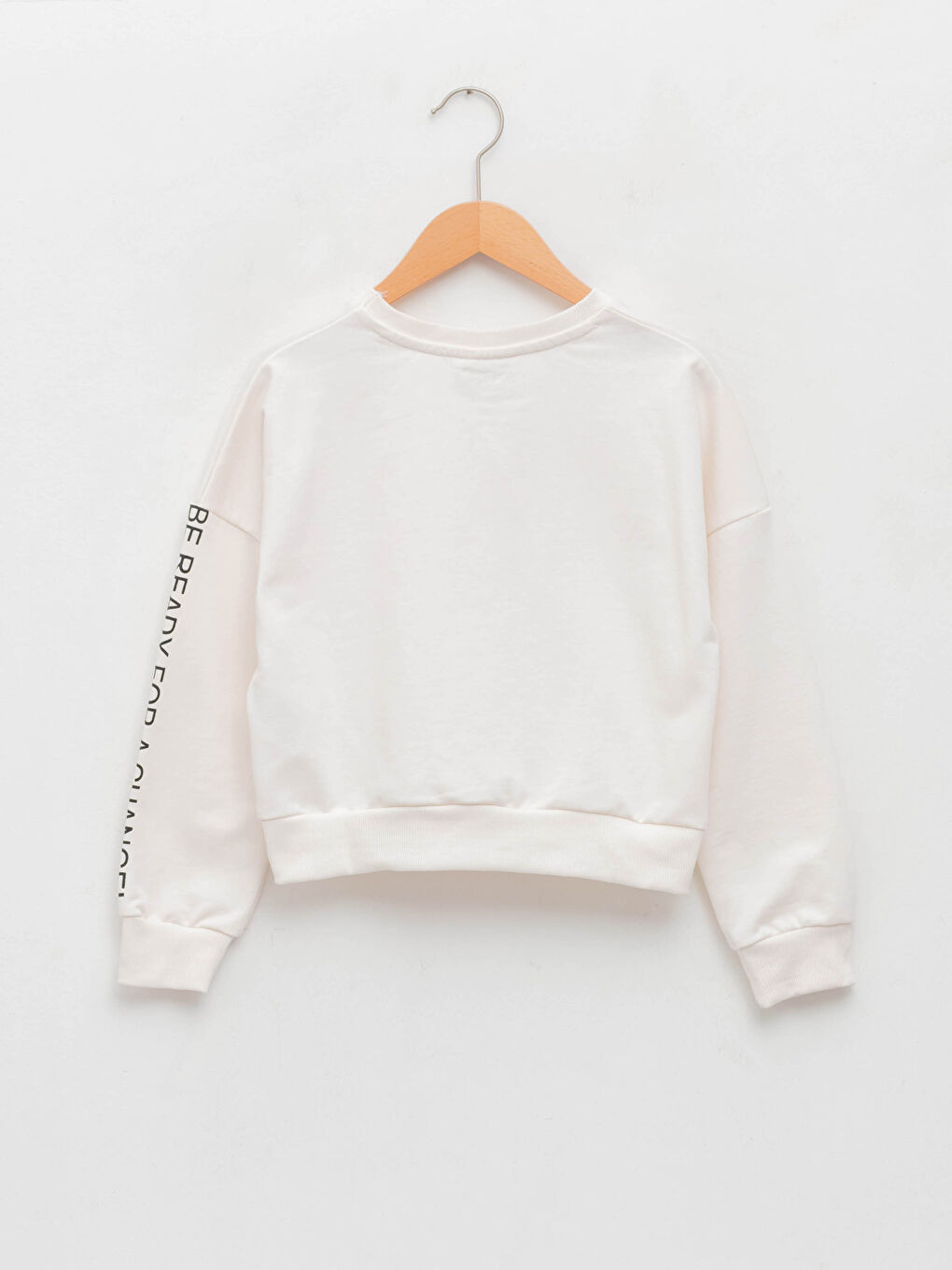 Crew Neck Printed Long Sleeve Girls' Sweatshirt-1