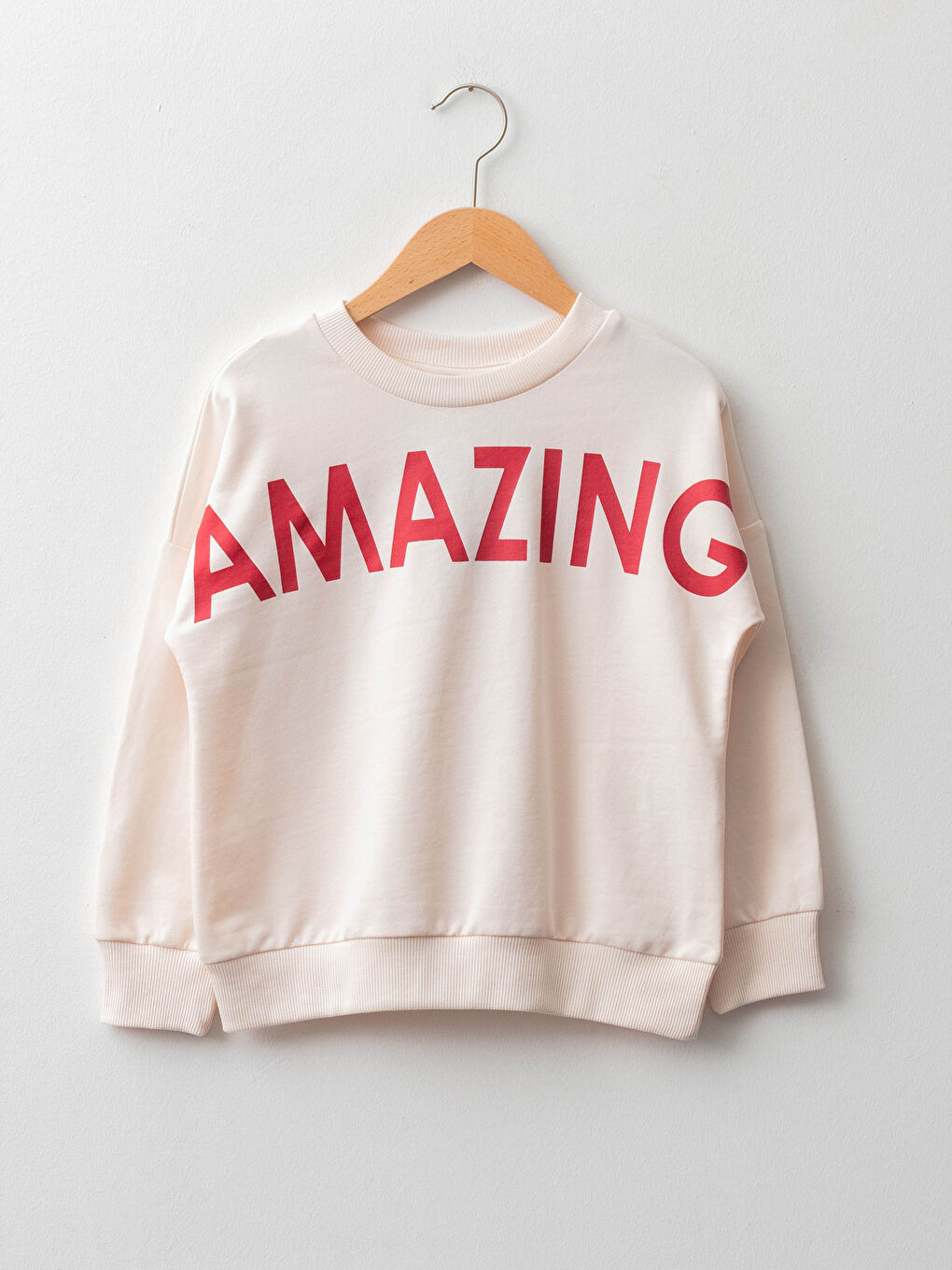 Crew Neck Printed Long Sleeve Girls' Sweatshirt -W19276Z4-FSU