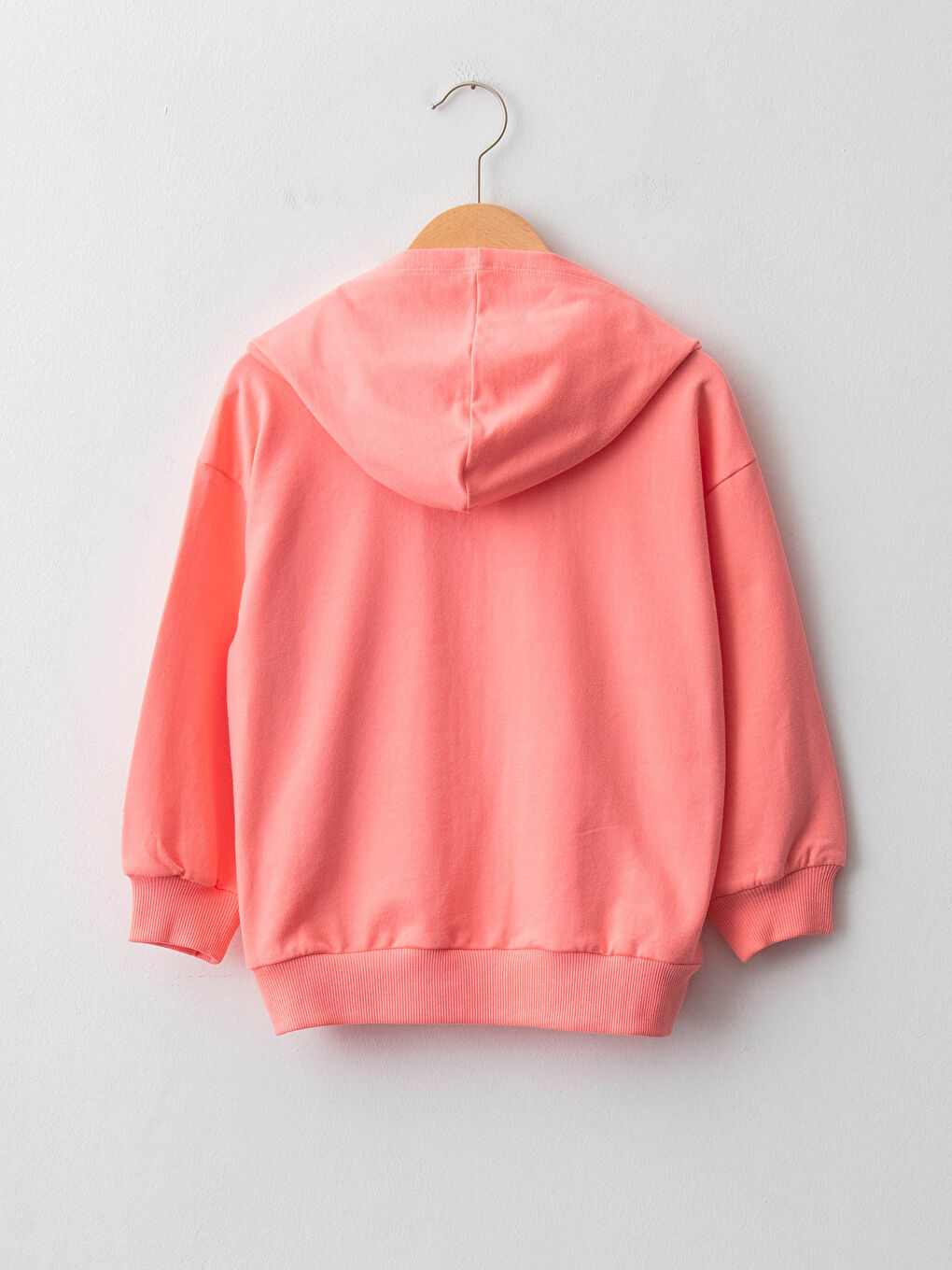 қыздарға арналған капюшонды принтті ұзын жеңді сыдырмалы свитшот-1