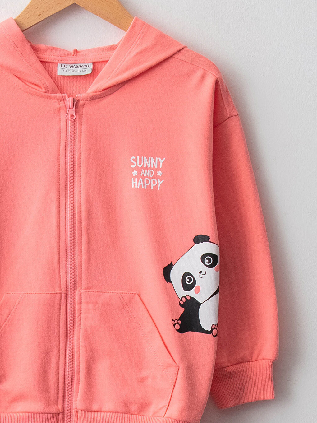 қыздарға арналған капюшонды принтті ұзын жеңді сыдырмалы свитшот-2