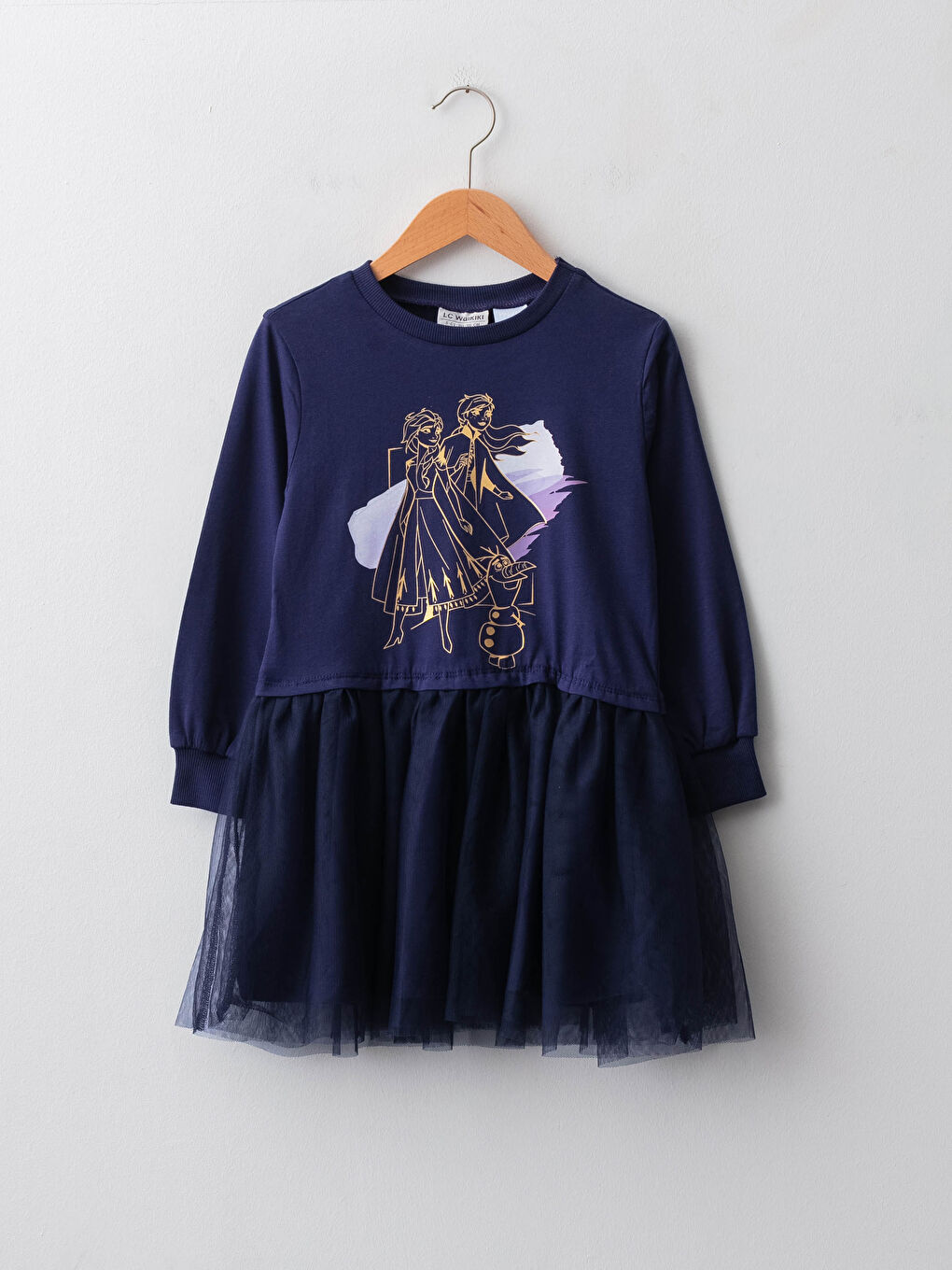 Robe à Manches Longues Imprimée Elsa à Col Rond pour Filles