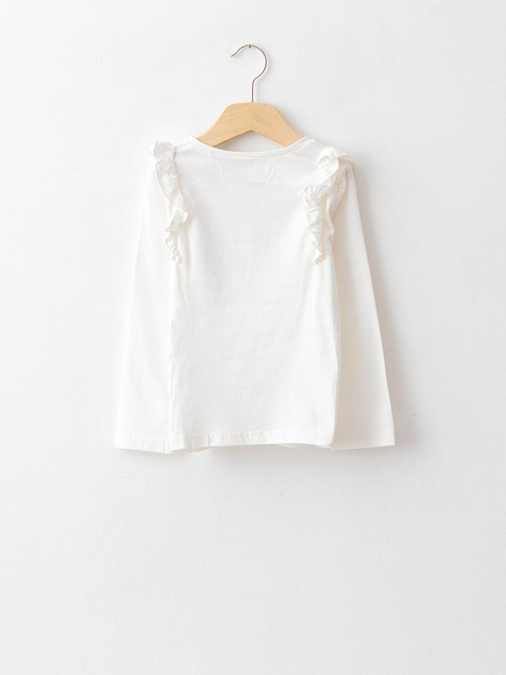 Crew Neck Elsa Printed Long Sleeve Cotton Girl T-shirt-1