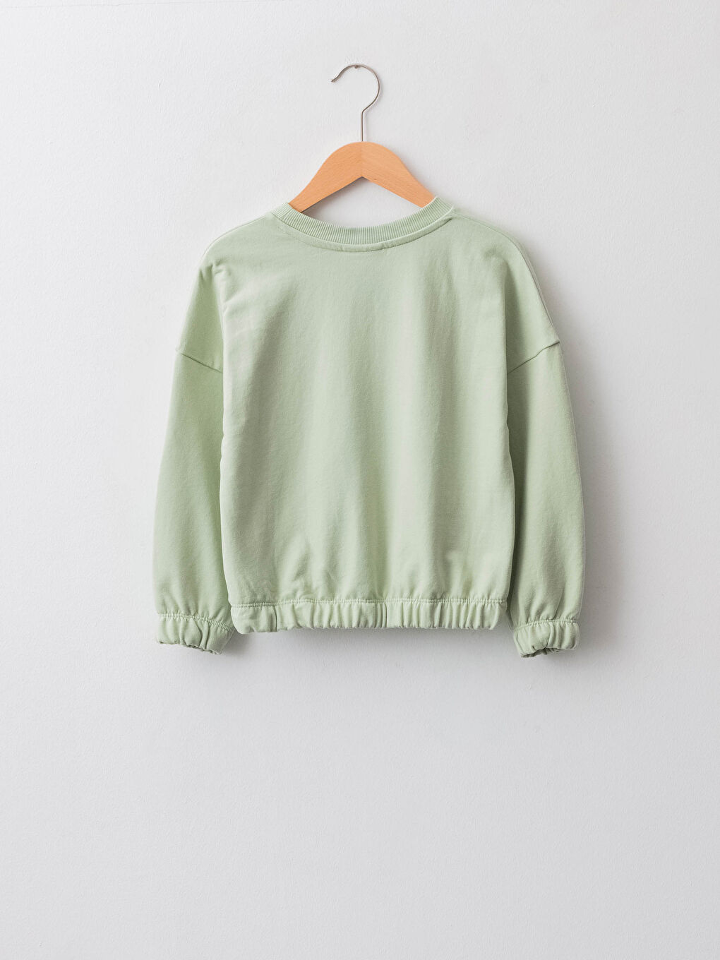 Bisiklet Yaka Baskılı Uzun Kollu Kız Çocuk Sweatshirt-1