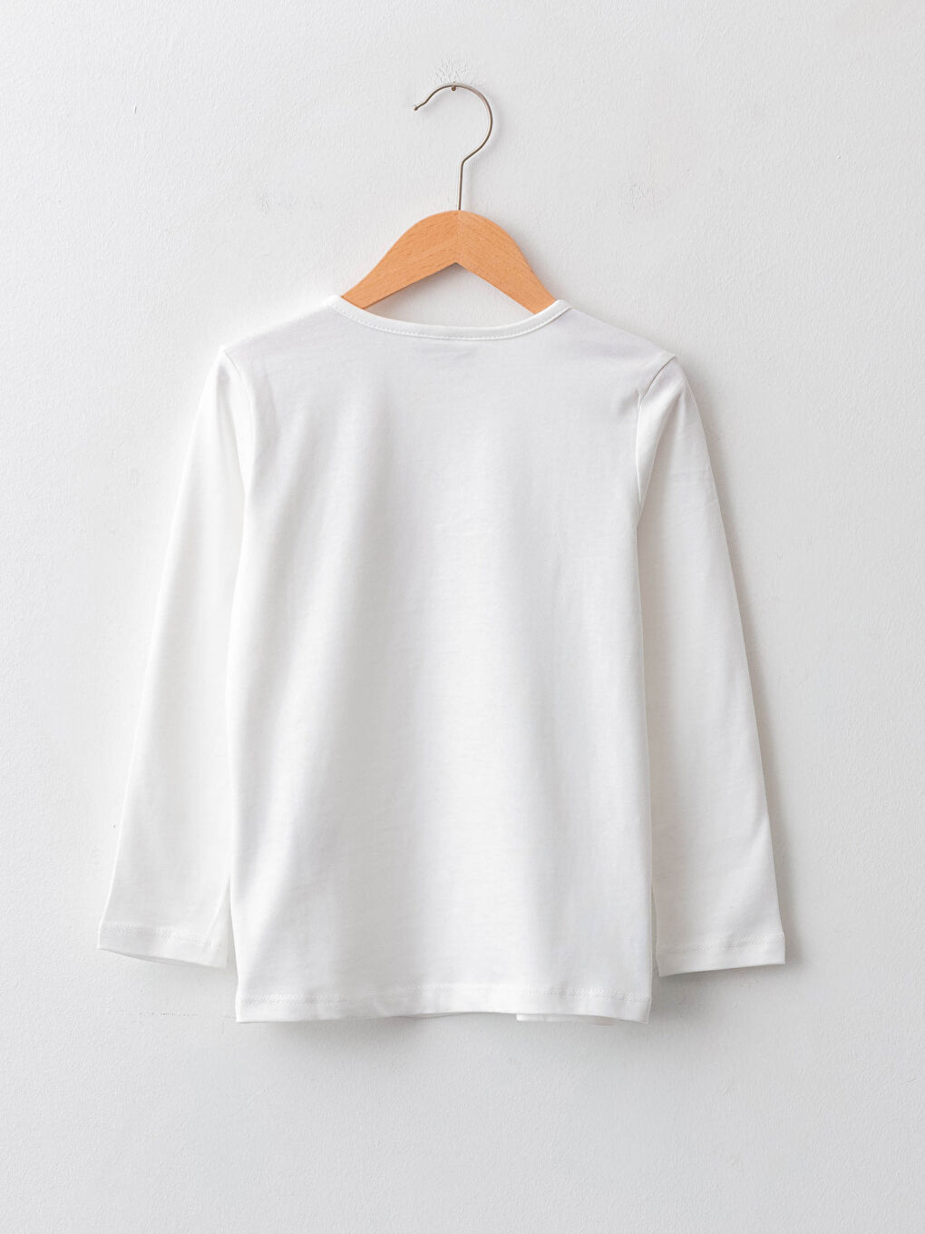 Crew Neck Printed Long Sleeve Cotton Girl T-shirt-1