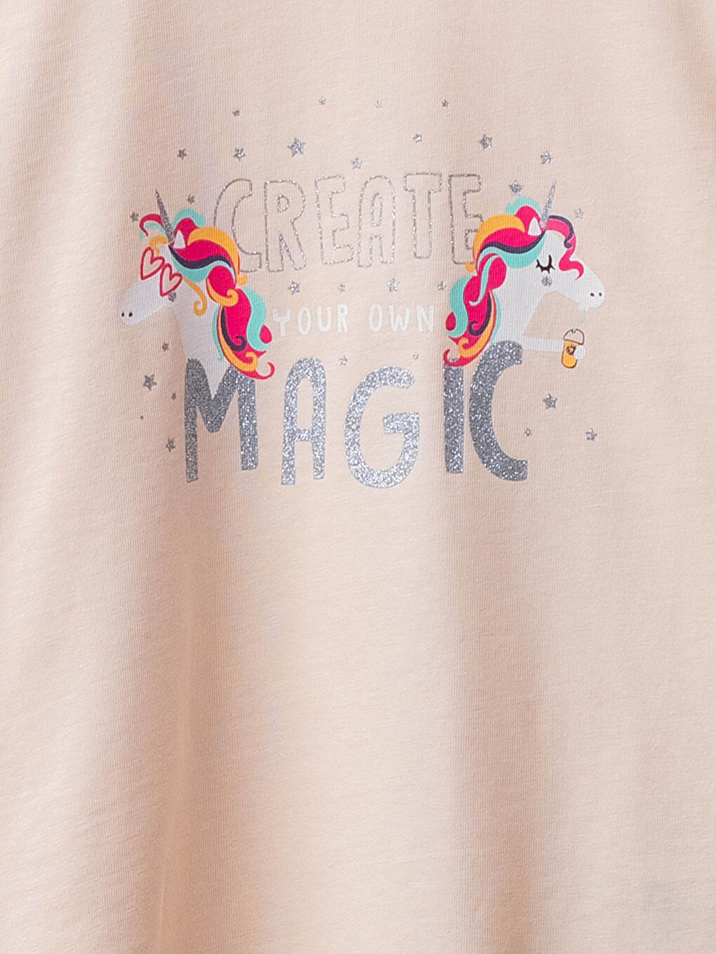 Crew Neck Printed Long Sleeve Girls' T-Shirt-2