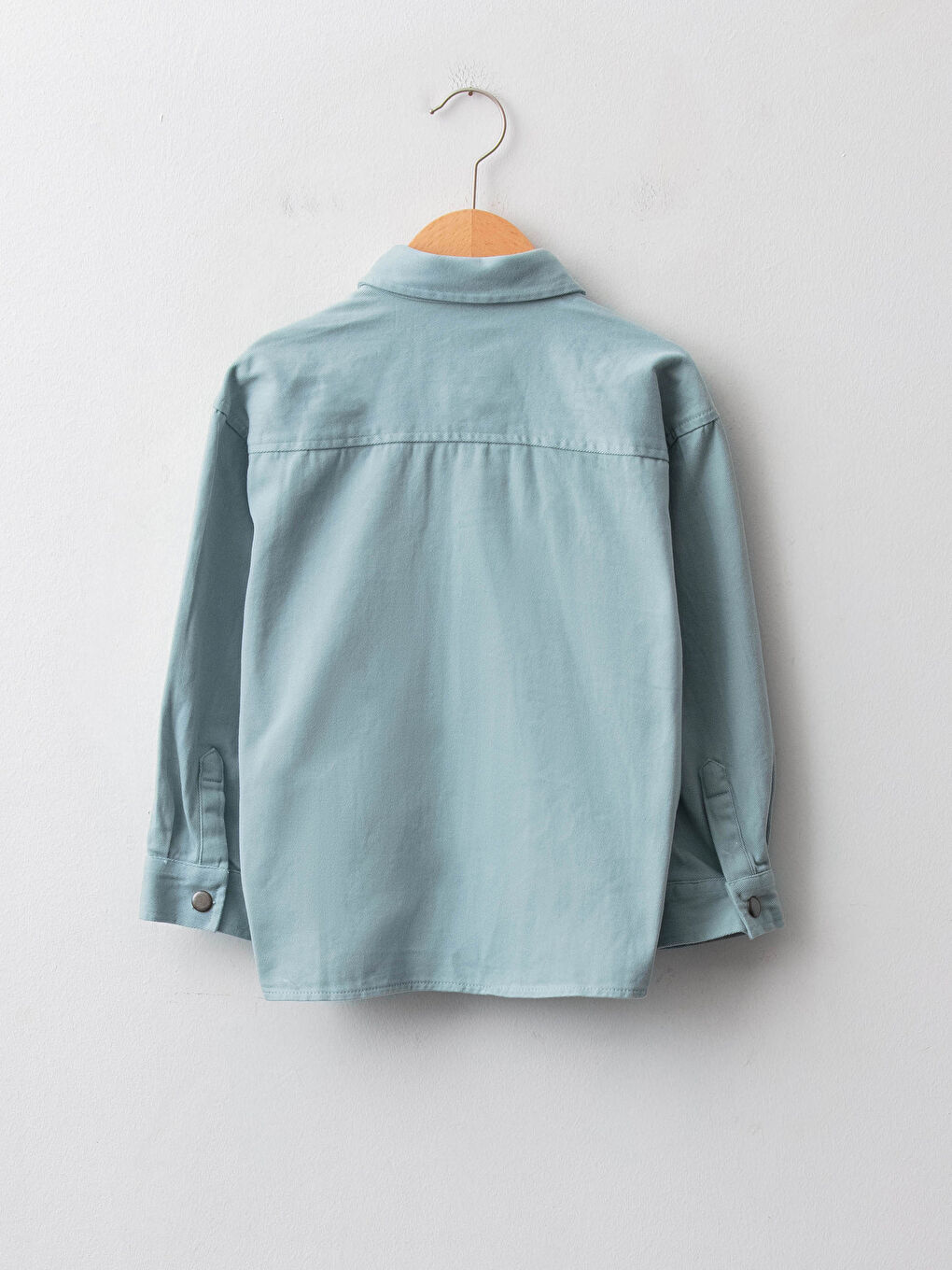 قميص تويل كم طويل أساسي للأولاد-1