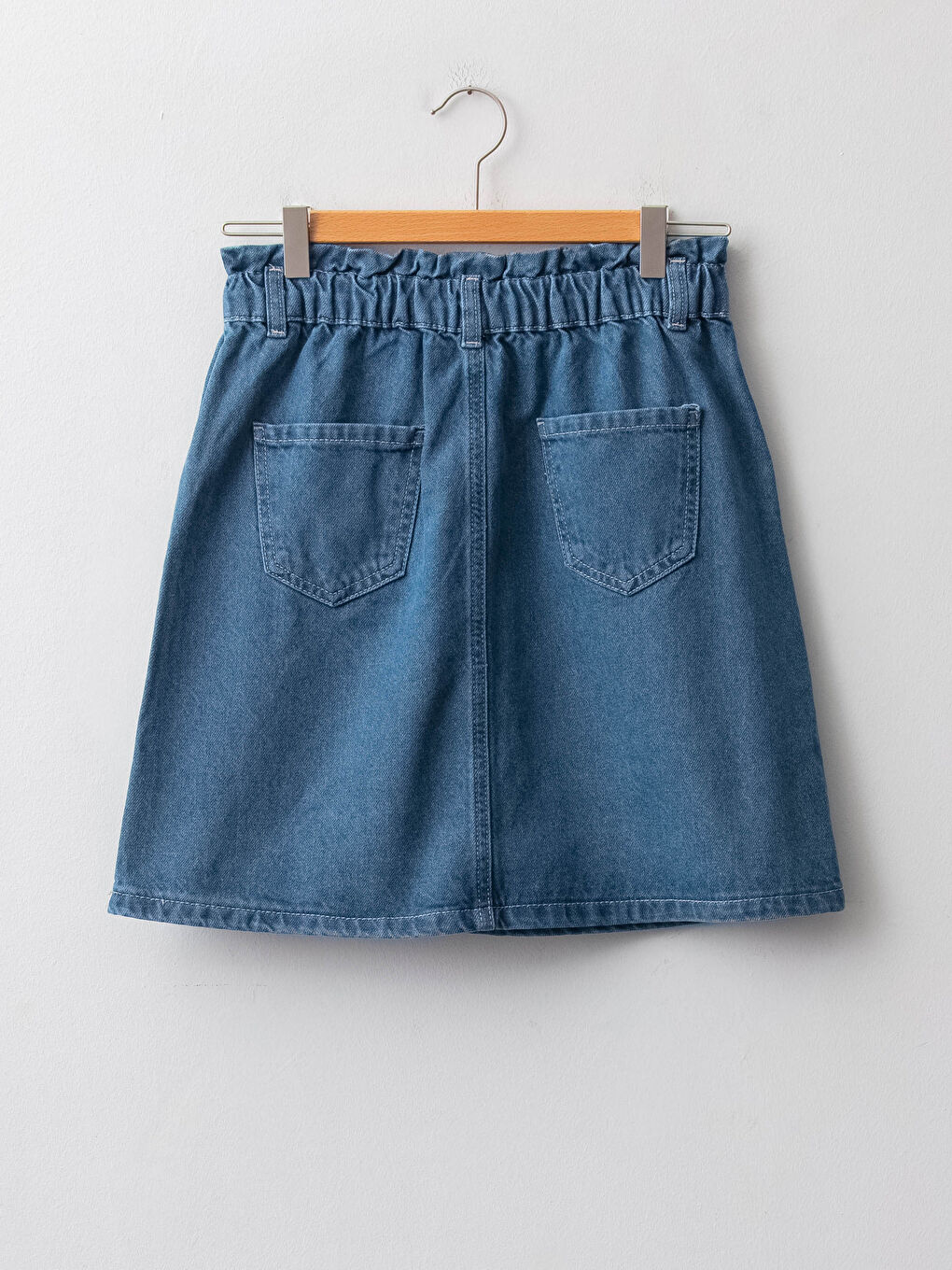 Elastic Waist Girl Jean Skirt-1