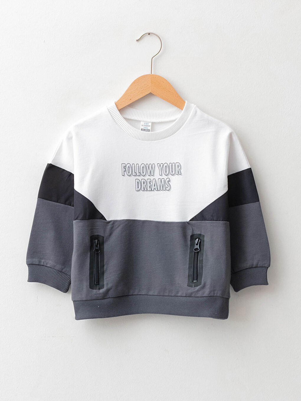 Свитшот с круглым вырезом, длинным рукавом и принтом для малышей мальчиков