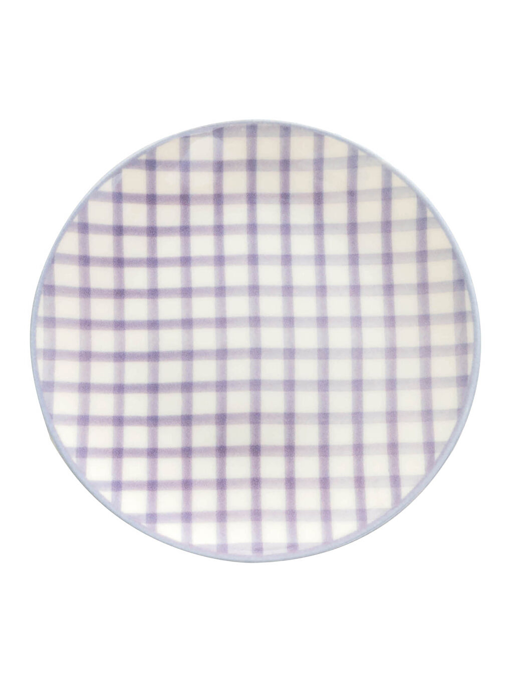 Plaid Patterned Porcelain Plate 19 Cm-3