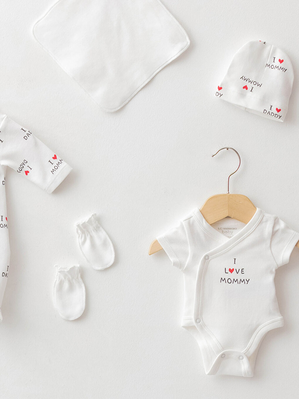 Ekru Bisiklet Yaka Baskılı Pamuklu Prematüre Kız Bebek Hastane Çıkış Seti-2