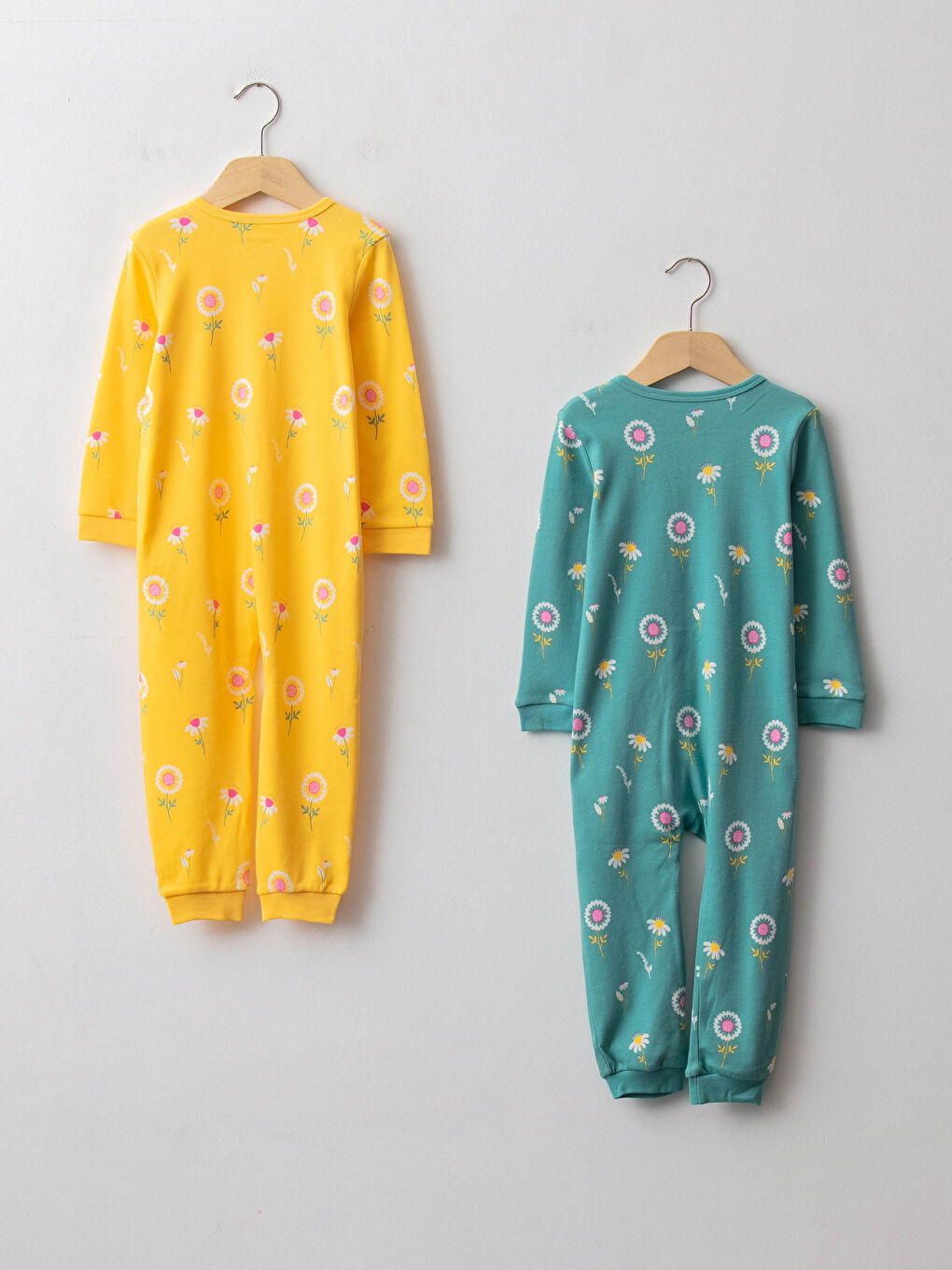 Crew Neck Long Sleeve Printed Baby Girl Zipper Jumpsuit 2-Pack-1