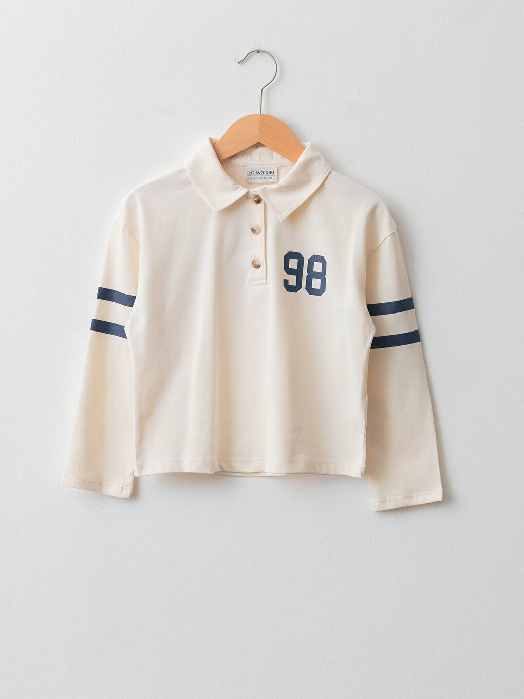 LCW Kids Polo Neck Printed Long Sleeve Girl T-shirt -W19900Z4-FRC