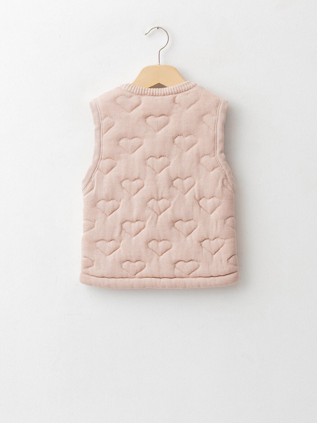Crew Neck Patterned Baby Girl Zipper Vest-1