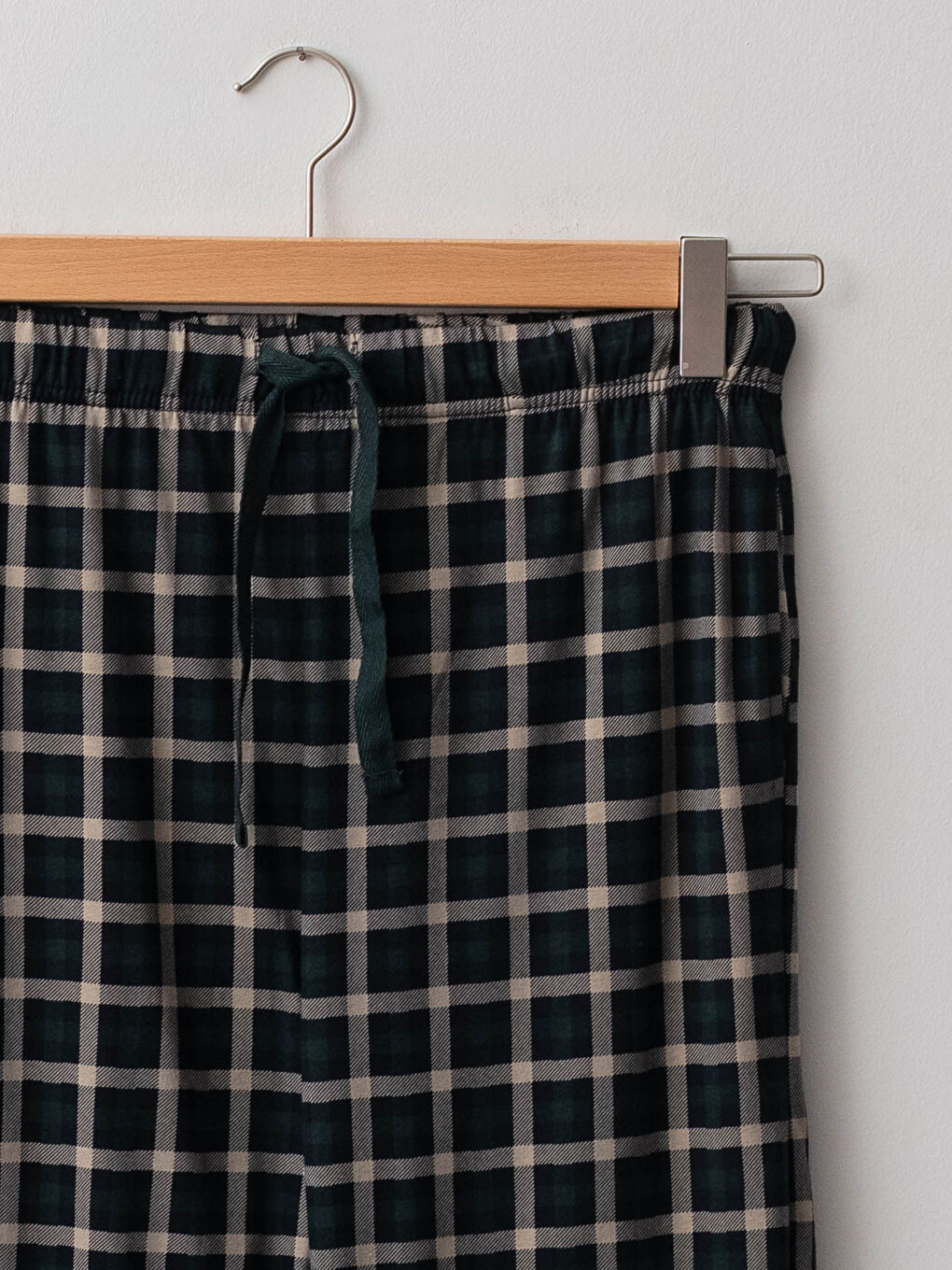 Yeşil Standart Kalıp Ekose Erkek Pijama Takımı-7